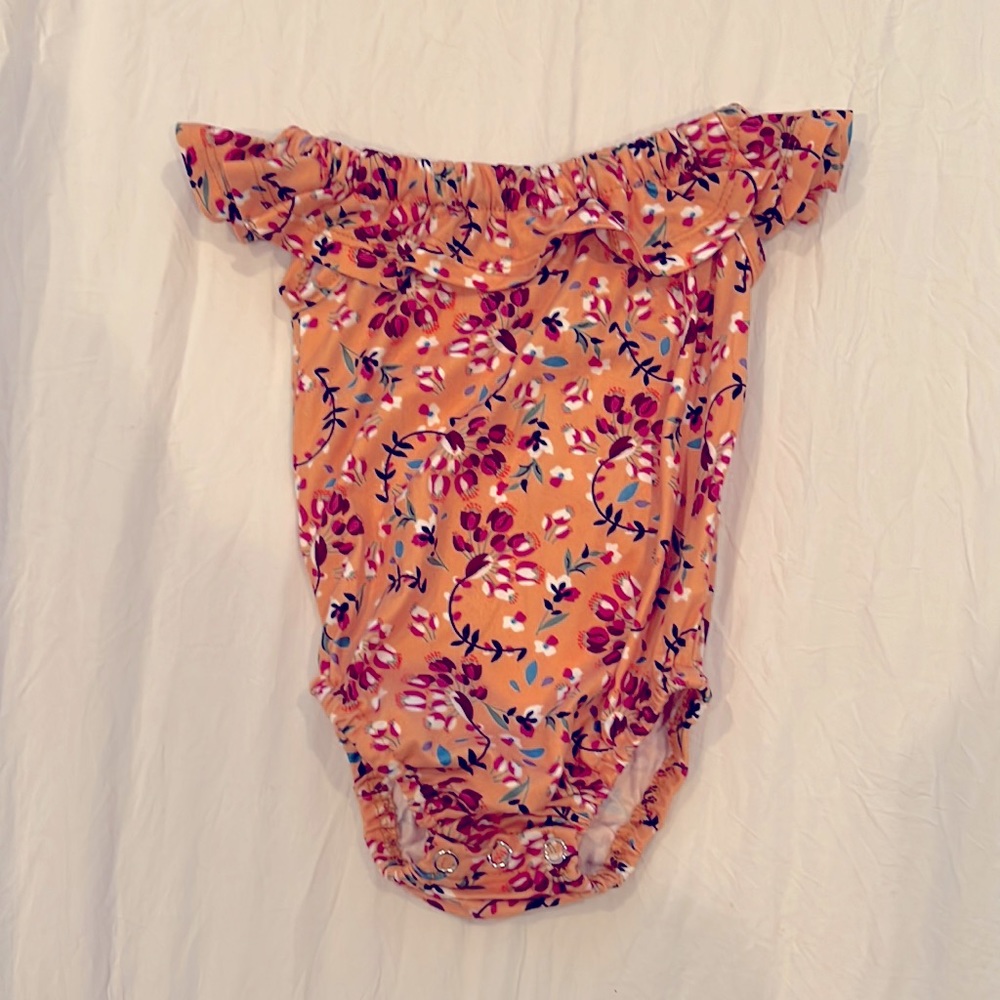 Bailey’s Blossoms flutter sleeve floral leotard